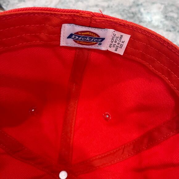 Dickies Fitted Baseball Hat Men's Size XL Red With White Embroidered Logo - Picture 6 of 6